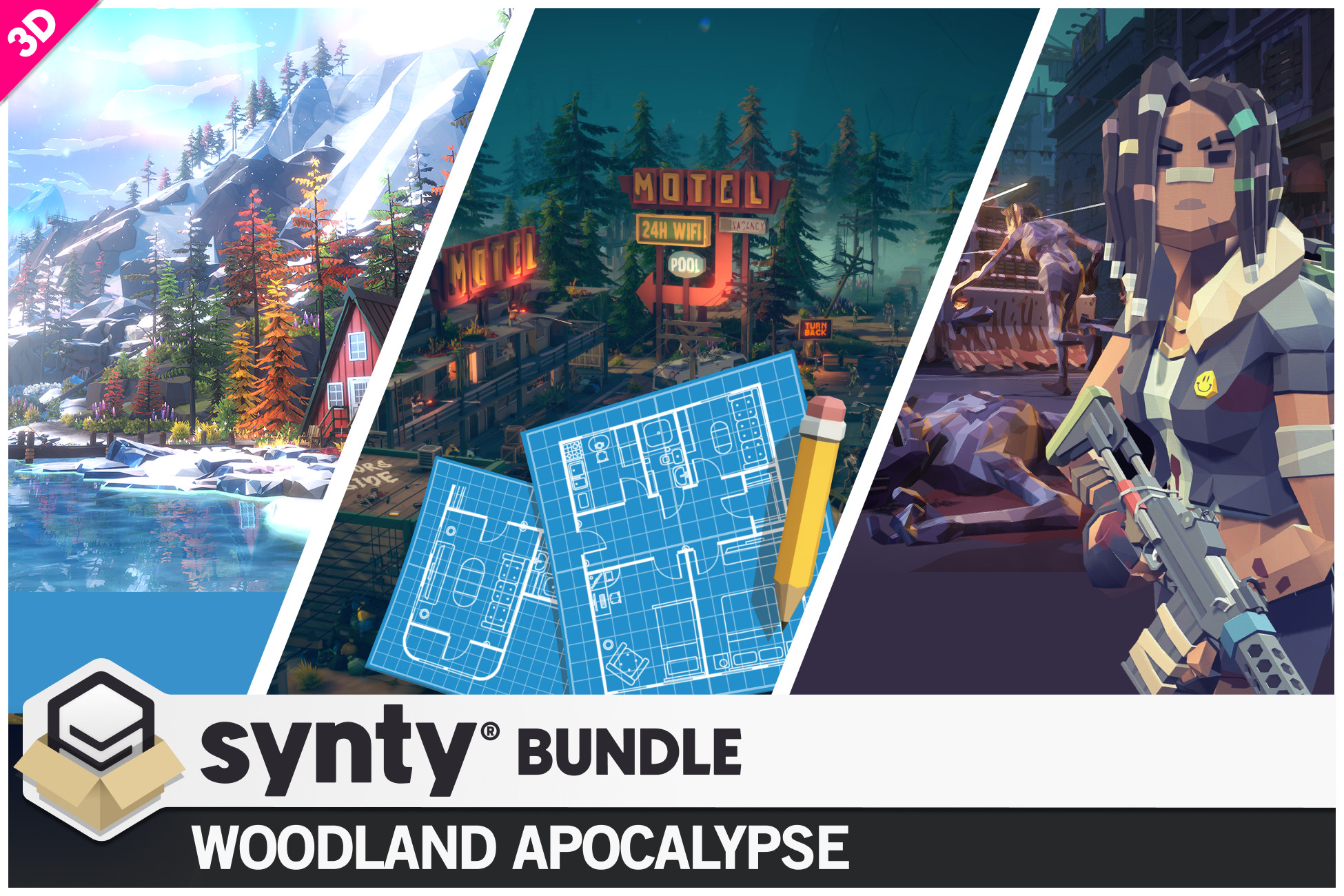 Value Bundle - POLYGON Apocalypse Pack, Alpine Mountain & Woodland Apoc Map, image 1