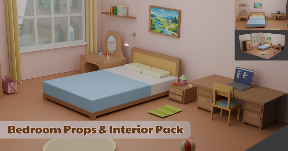 Bedroom Props & Interior Pack | 3D Interior | Unity Asset Store