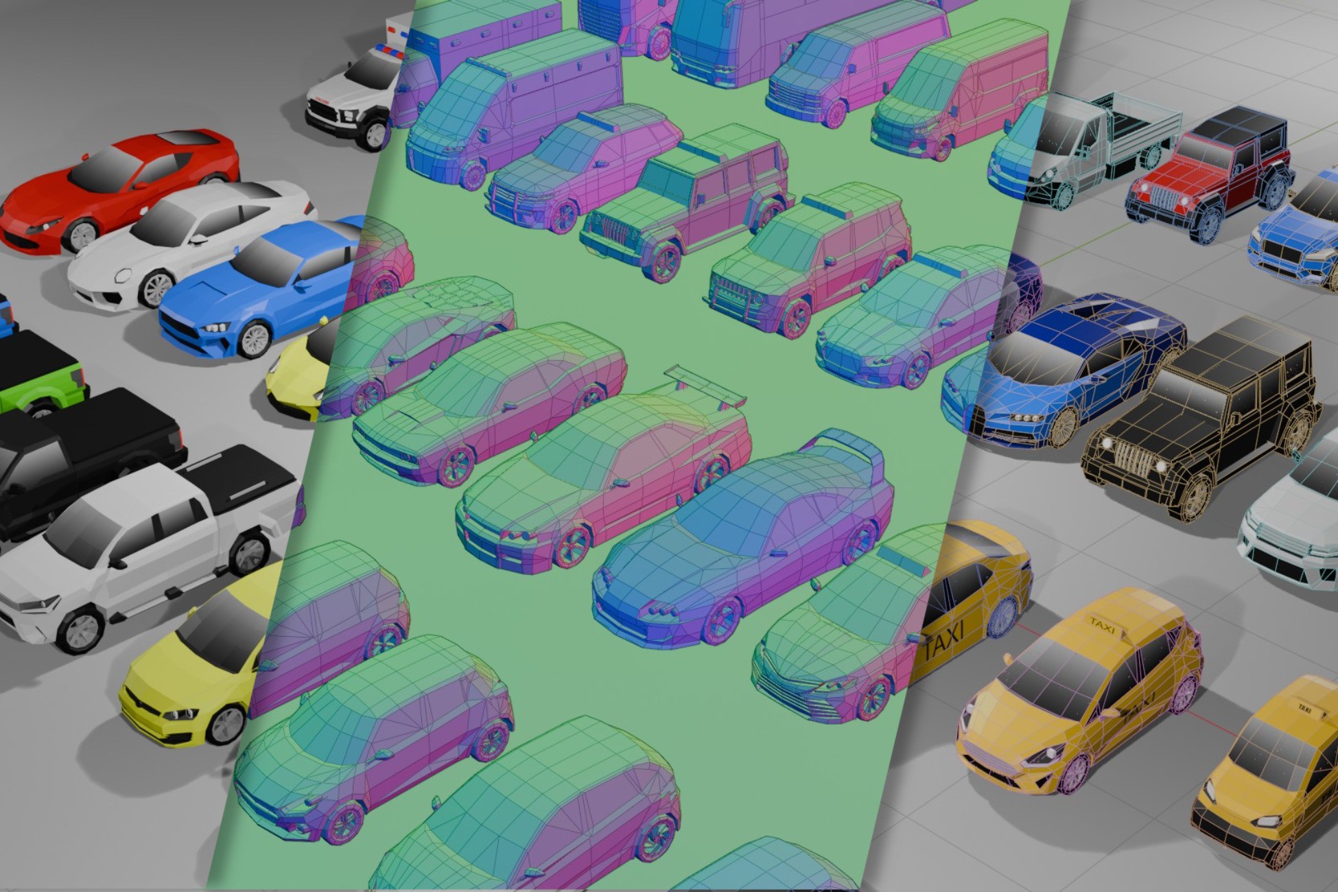 Low poly vehicle pack v2 | 3D Land | Unity Asset Store