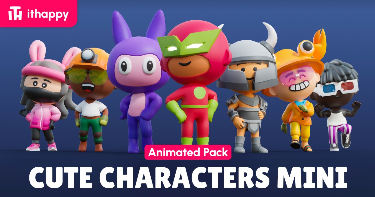 Cute Characters Mini - Low Poly Animated Pack | 3D Humanoids | Unity ...