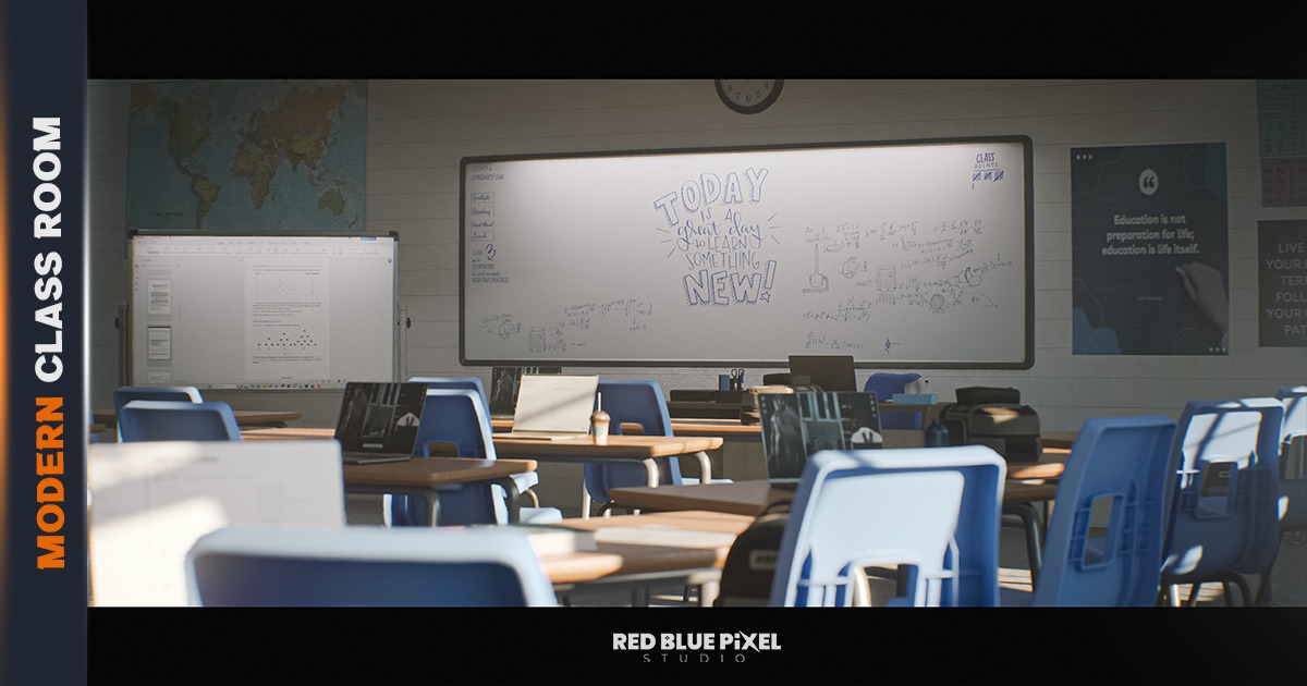 Unity Classroom Design Modern Classroom | 3D Props | Unity Asset Store