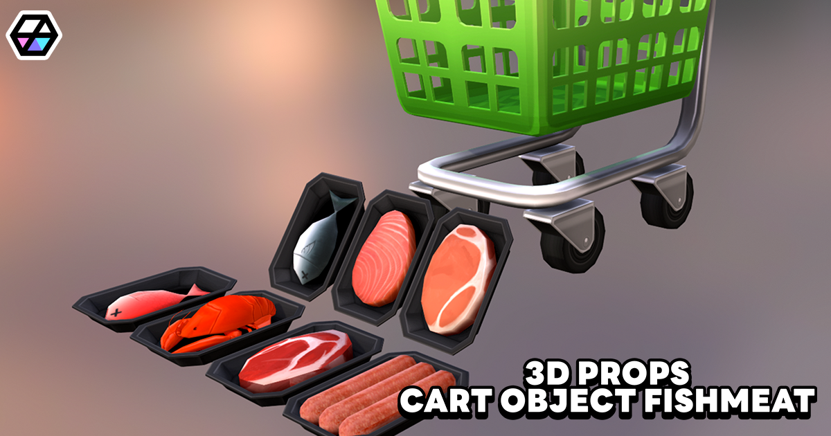 3D Props - Cart Object (FishMeat) | 3D Food | Unity Asset Store