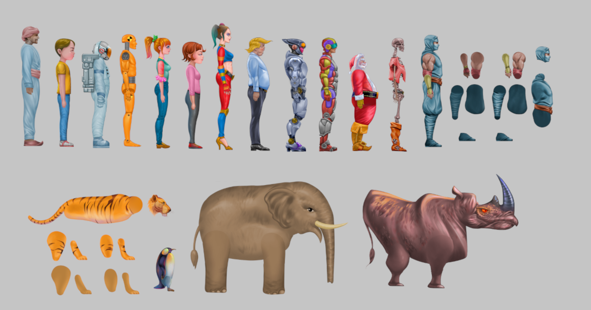 Sprite Pack with 2D Ragdolls | 2D Characters | Unity Asset Store