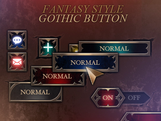 Gothic Button Set | 2D Icons | Unity Asset Store