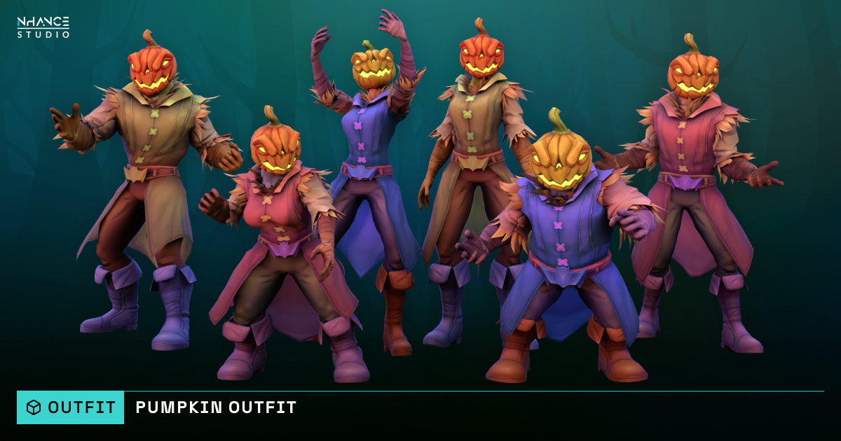 Stylized Fantasy Pumpkin Outfit | 3D Characters | Unity Asset Store