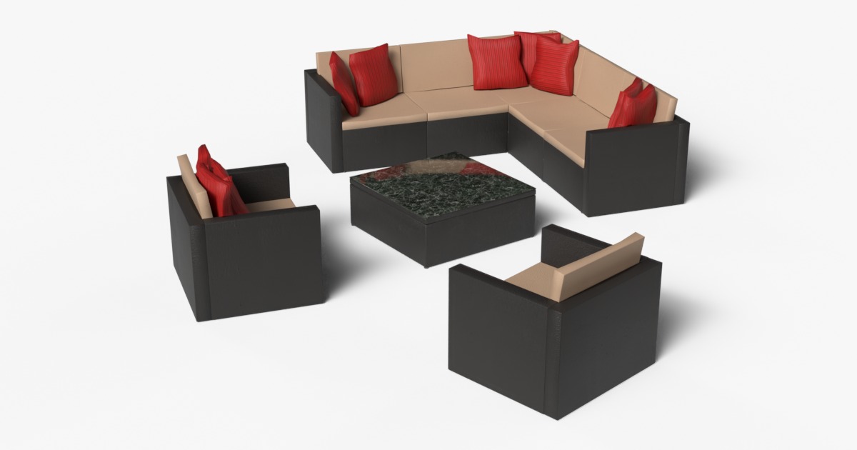 Unity Rendering Sofa Patio sofa set | 3D Furniture | Unity Asset Store