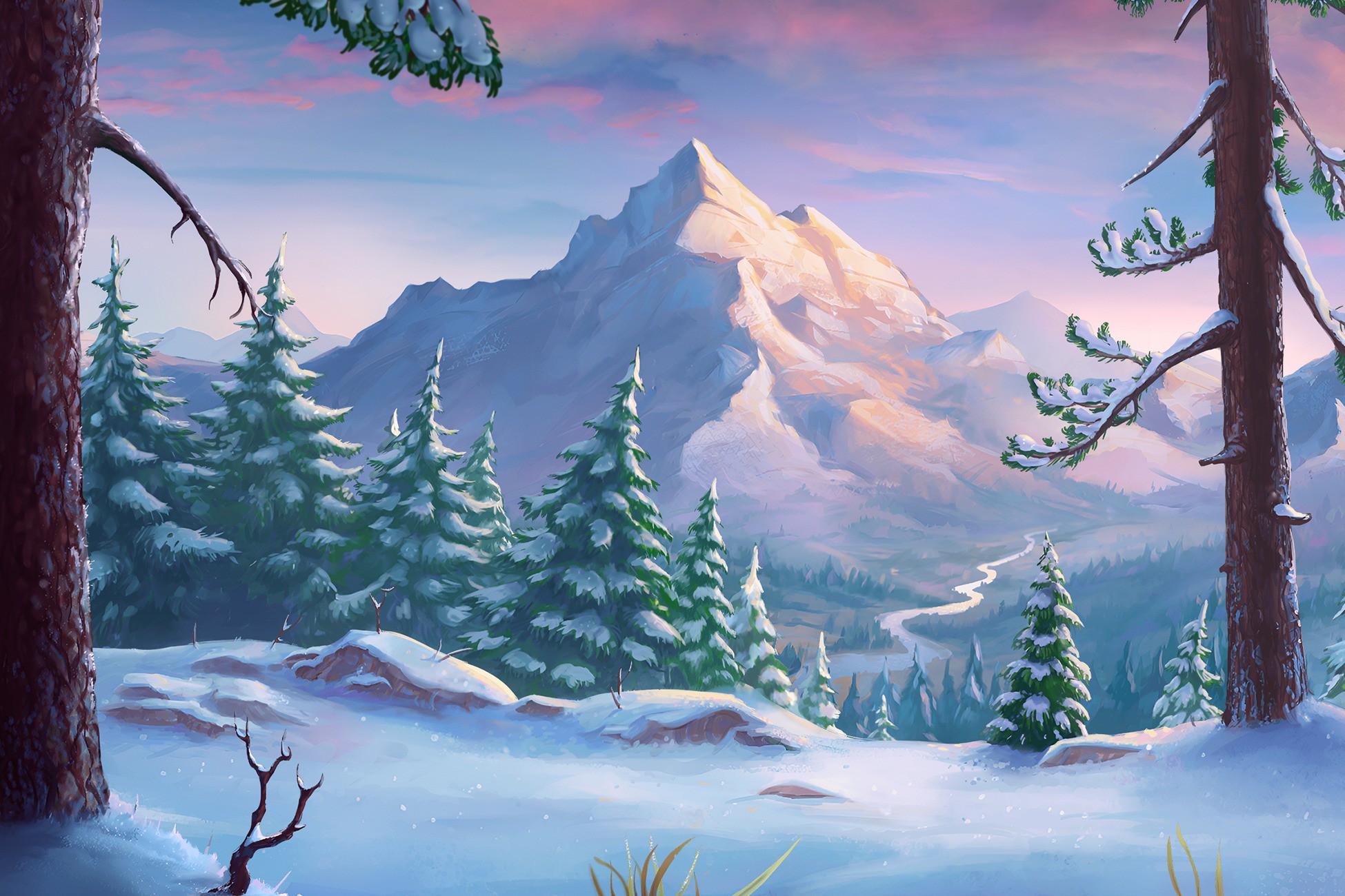 Winter Parallax Landscape | 2D Environments | Unity Asset Store