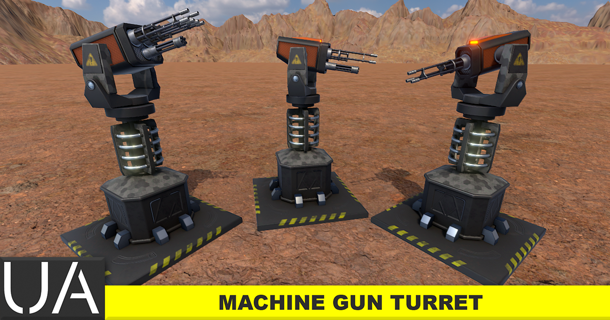Machine Gun Turret | RTS | 3D Weapons | Unity Asset Store