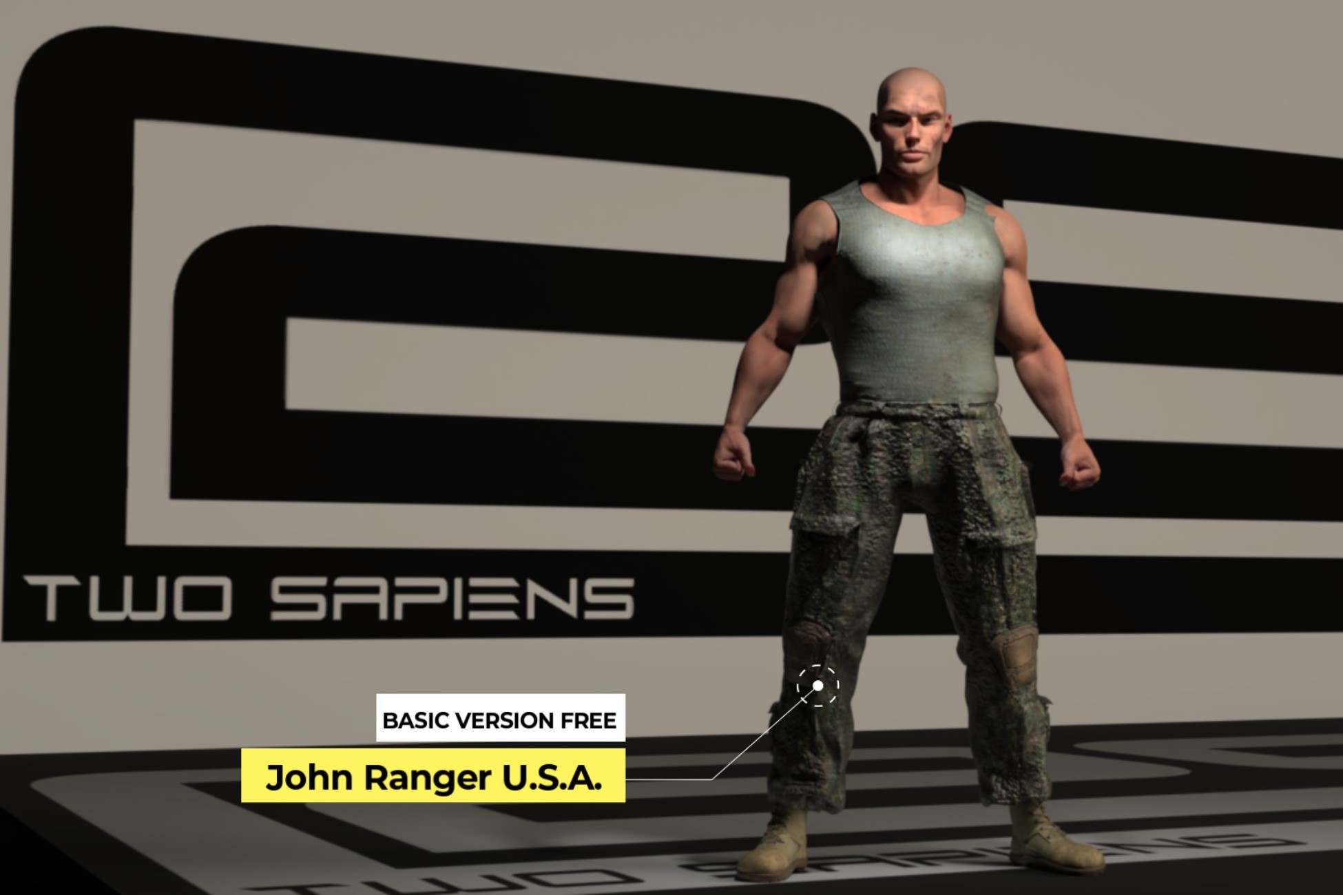TWO_SAPIENS_2S_JOHN_RANGER_BASIC_VERSION_FREE_LOW_POLY | 3D Characters ...
