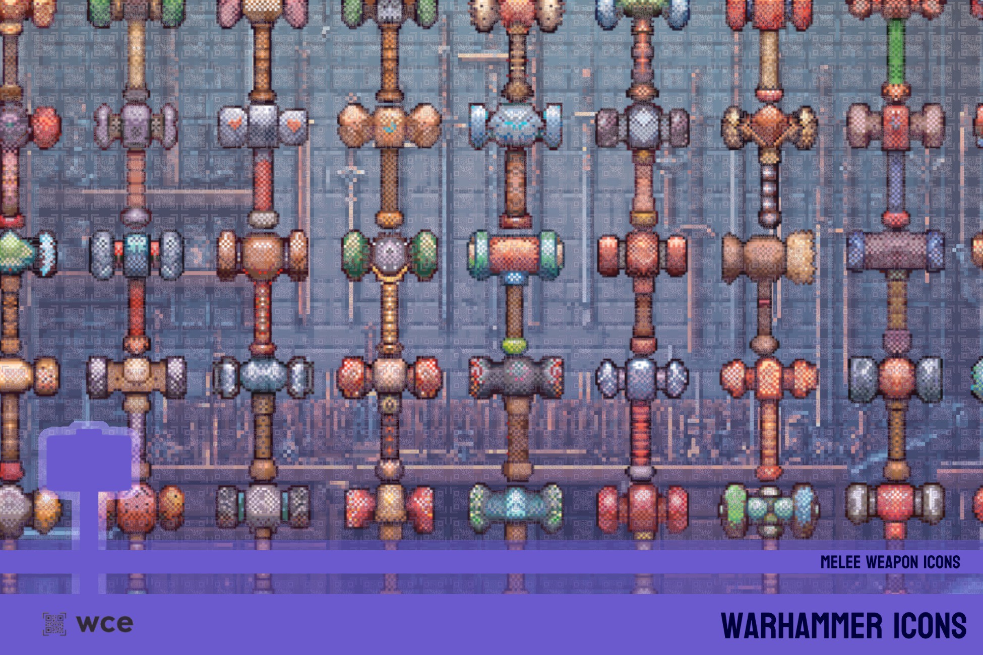 Warhammer Icons - 2D Pixel Melee Combat Weapons and RPG Weapon Bundle ...