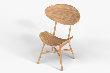 Contemporary Curved Wooden Chair