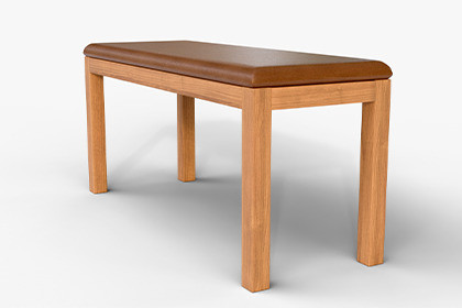 Bench with Leather Cushion – Low Poly 3D Model for Unity