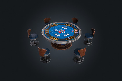 Poker Table V4 – Casino Gambling | Game Ready PBR | Built-In & URP Compatible