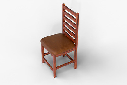 Wooden Chair with Leather Cushion
