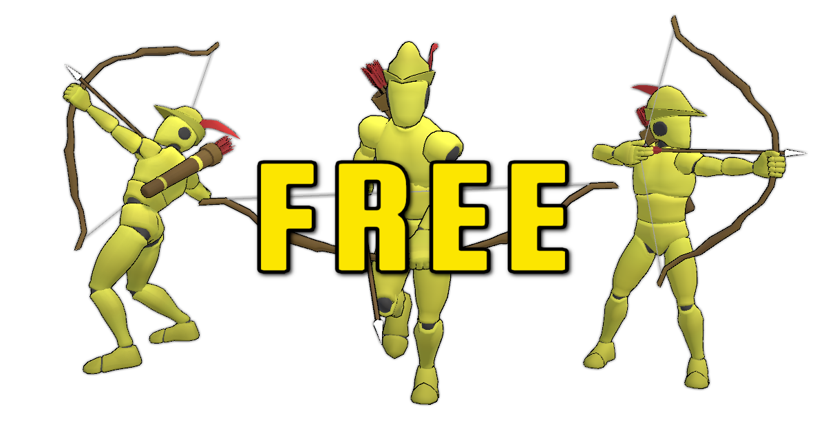 Unity Arch Cartoon Human Archer Animations FREE | 3D Animations | Unity Asset Store
