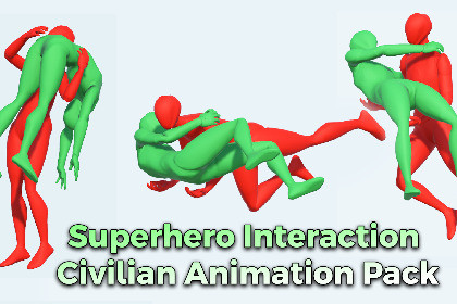 Superhero Interaction Civilian Animation Pack
