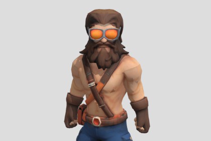 Stylized Arcade Character - Superhero Beard Man