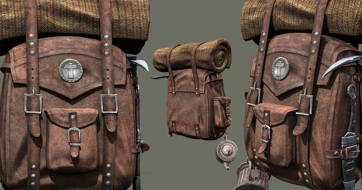 Unity Backpack Old Survival Backpack | 3D 소품 | Unity Asset Store