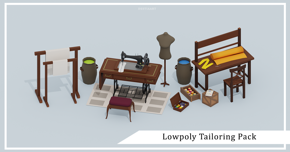Unity Indesign Garments Lowpoly Tailoring Pack | 3D Props | Unity Asset Store