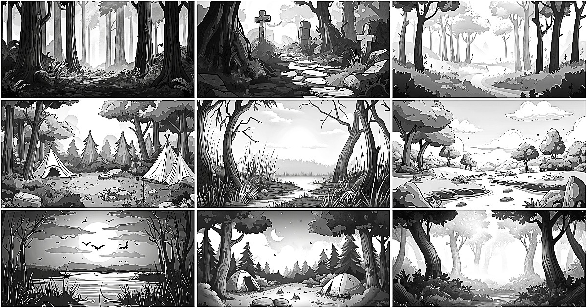 BACKGROUND - Vintage Cartoon Forest 2 | 2D Environments | Unity Asset Store
