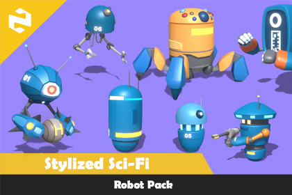 Stylized Sci-Fi Robot Pack