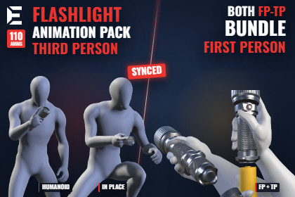 Flashlight Animation Pack | First person and Third Person Synced!