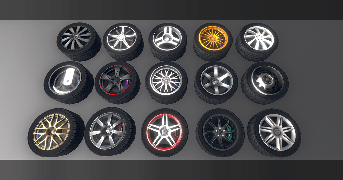 PBR Wheels Pack 1.0 | 3D Vehicles | Unity Asset Store