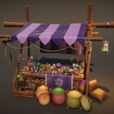 Stylized Fantasy Magic Market Stand