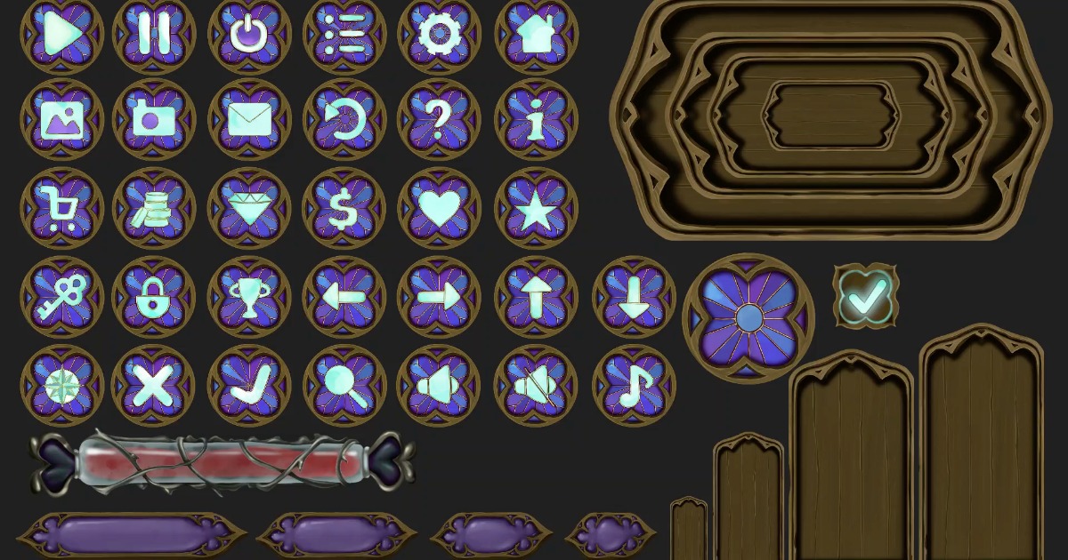Gothic Fantasy UI Kit | 2D Icons | Unity Asset Store
