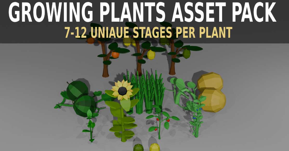 3D Lowpoly Grows Plants | 3D Plants | Unity Asset Store