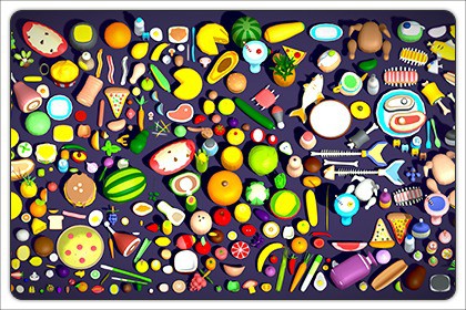Food Pack - 310+ Foods Mega Pack - Low poly Vegetable Fruits Drink Veg & Non Veg