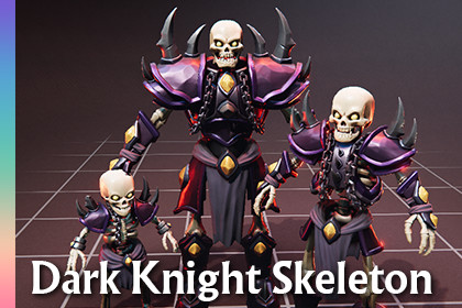 Dark Knight Skeleton - 3 Characters + Animations