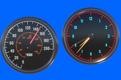 Gauges Speedometers Clocks