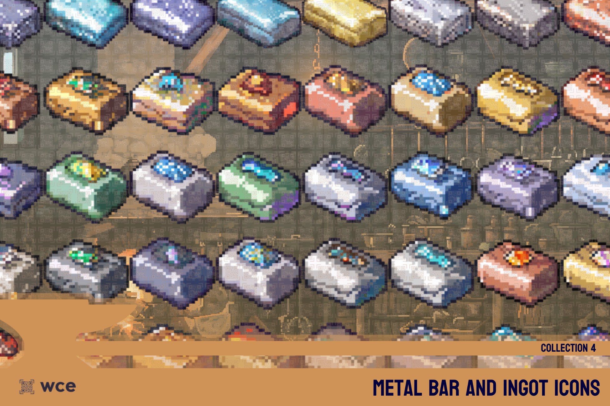 Metal Bar and Ingot Icons - Collection 4 - 2D Pixel Crafting Resources ...