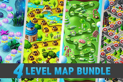 MK Puzzle Level Map Pack • 4 Themes Bundle