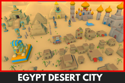 Egypt Desert City - Stylized Low Poly Asset Pack by Ake
