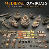 Medieval Rowboats & Harbor Trade Props Pack – Fishing, Cargo & Dock Assets