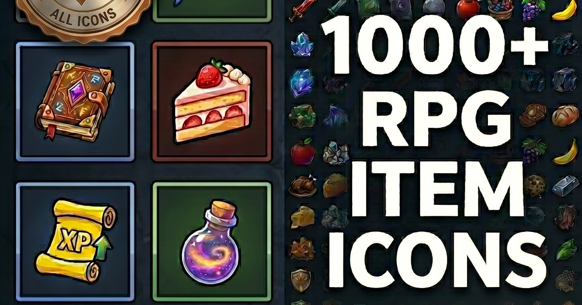 2D Fantasy RPG Material Icon Pack - 1000 Items | 2D Icons | Unity Asset ...