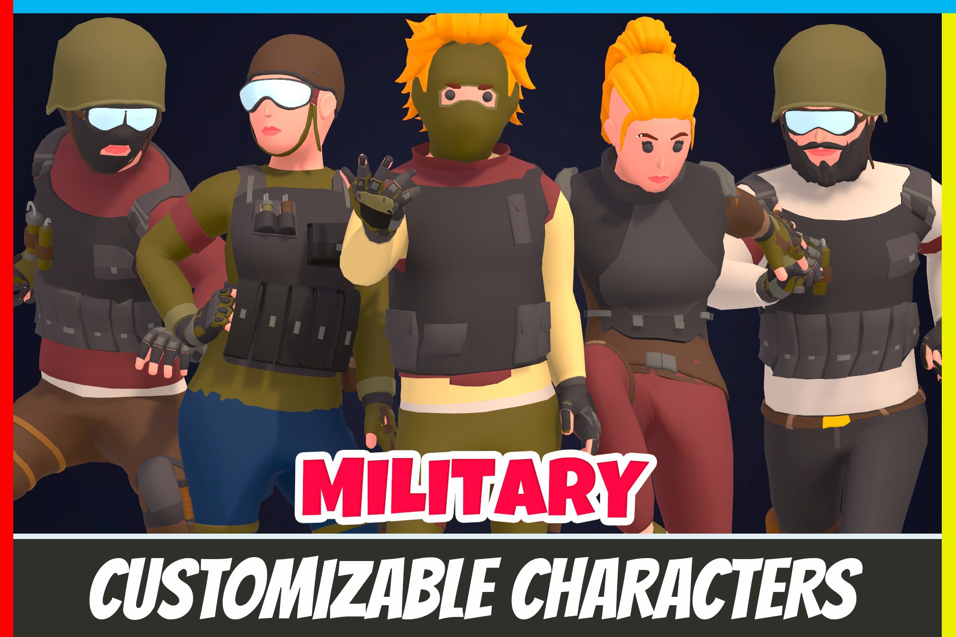 Army Character Examples Customizable 3D Military Characters Vol 1 | 3D Humanoids | Unity Asset ...