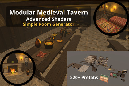 Modular Medieval Tavern + Simple Room Generator + Advanced Shaders (220 Prefabs)