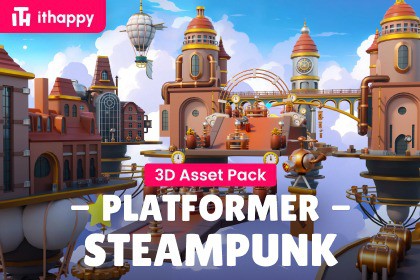 Platformer 13 Steampunk - Low Poly 3D Models Pack