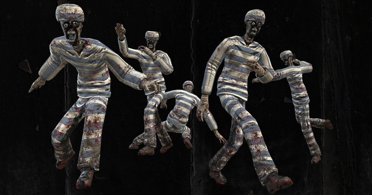 Zombie prisoner 3D Creatures Unity Asset Store