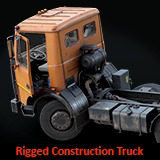 Rigged Construction Truck Vehicle