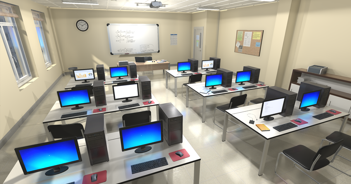 Computer Classroom | 3D Interior | Unity Asset Store