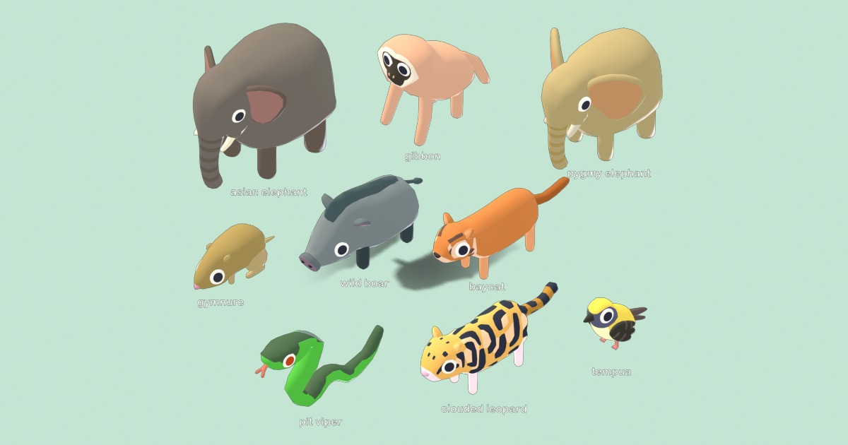 Unity Animals Asset Quirky Series - Tropical Animals Vol 2 | 3D Animals | Unity Asset Store
