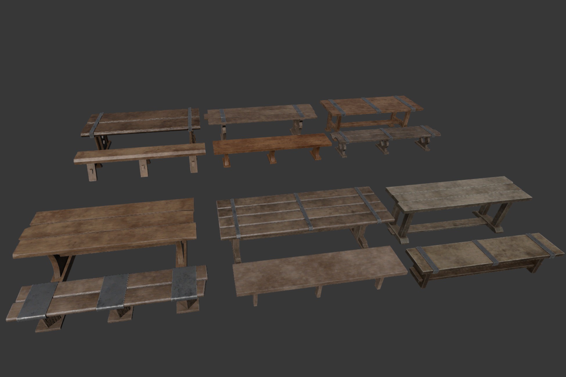 Medieval Table Build Medievals Tables and Benches | 3D Props | Unity Asset Store