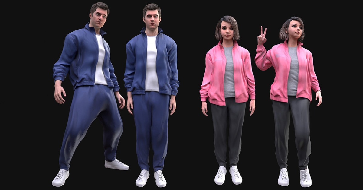 Men In Unity Graphics Collection 25 - Man/Woman in Sport Outfit - Rigged | 3D Characters ...