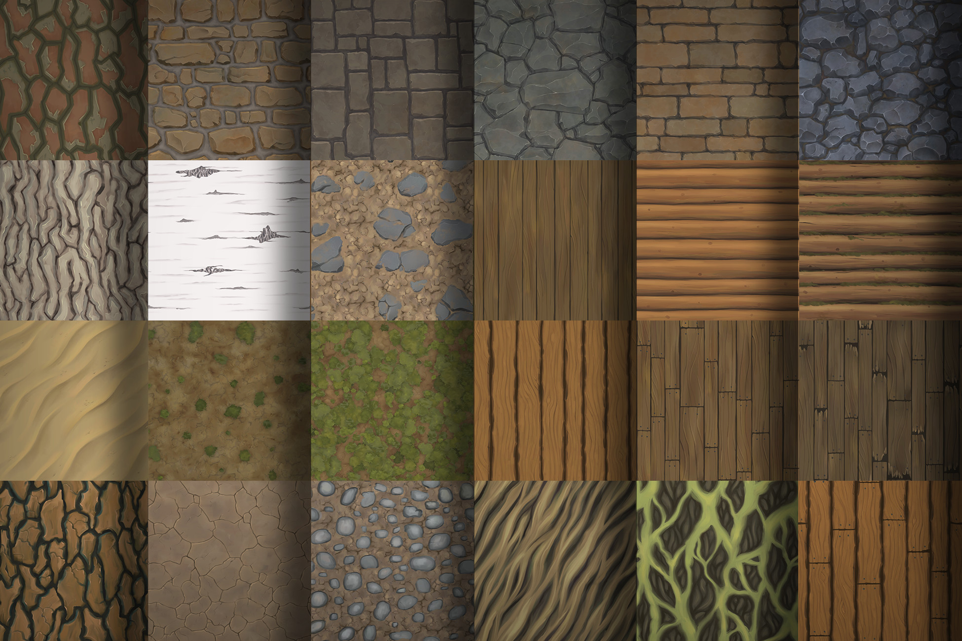 Hand Painted textures pack vol1 | 2D Environments | Unity Asset Store