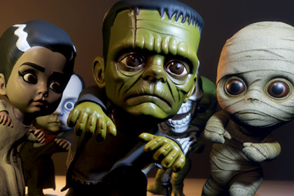 Chibi Monster Halloween Film Classics