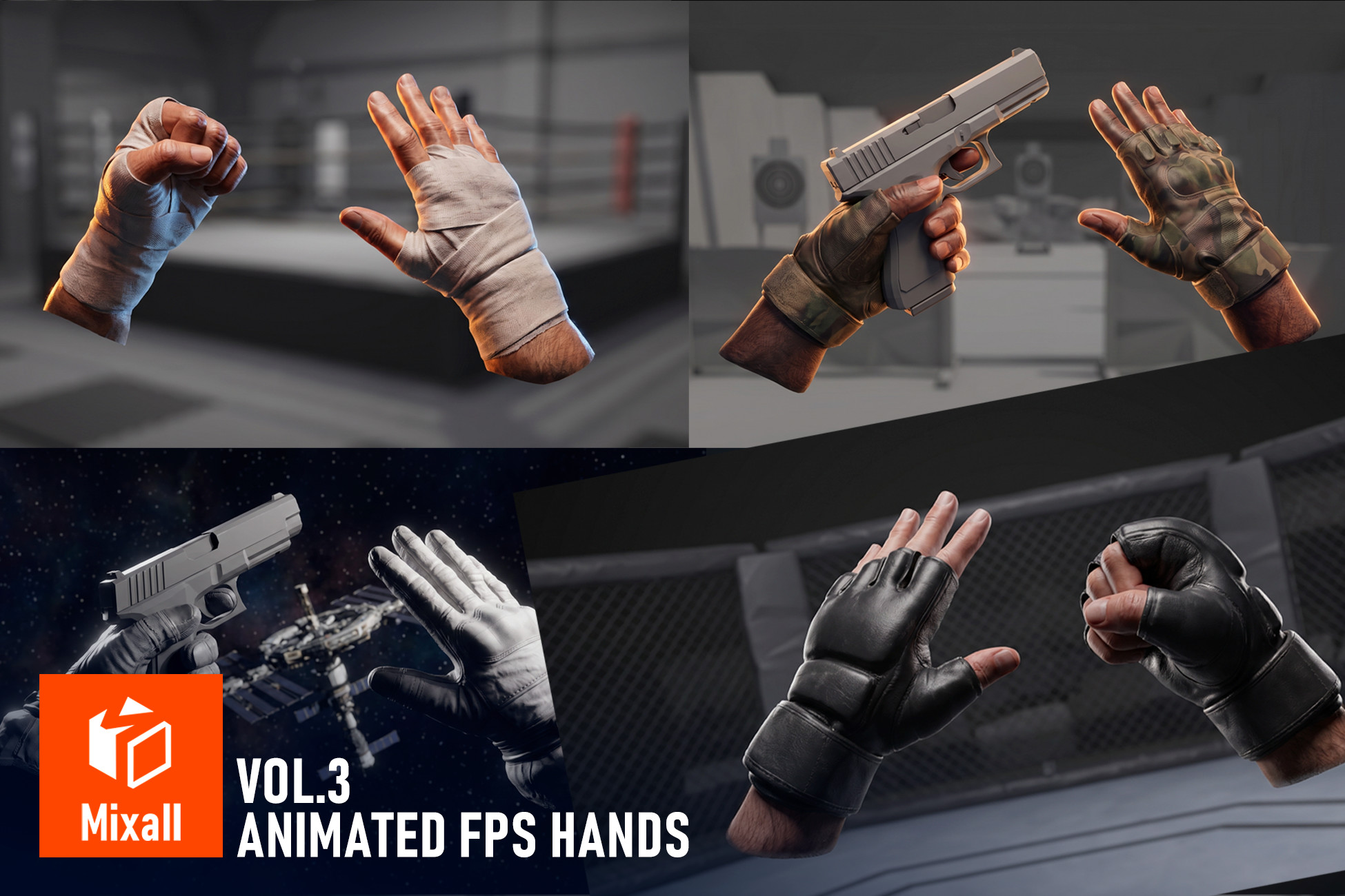 Animated FPS Hands Vol.3